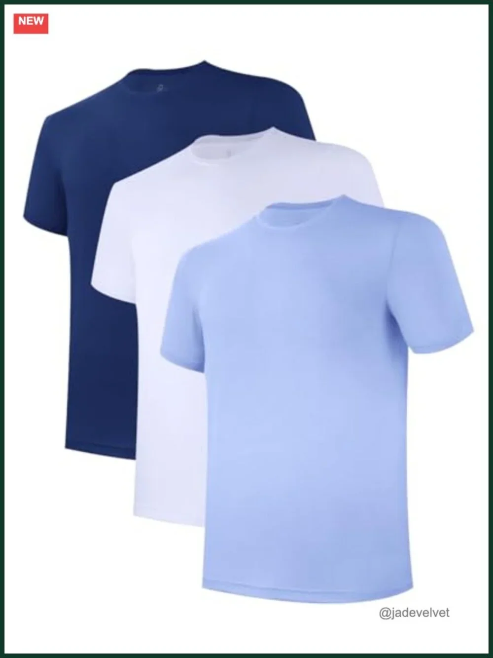 3 Pack Men's Undershirts - Soft Moisture Wicking Bamboo Blend Crew Neck Tees